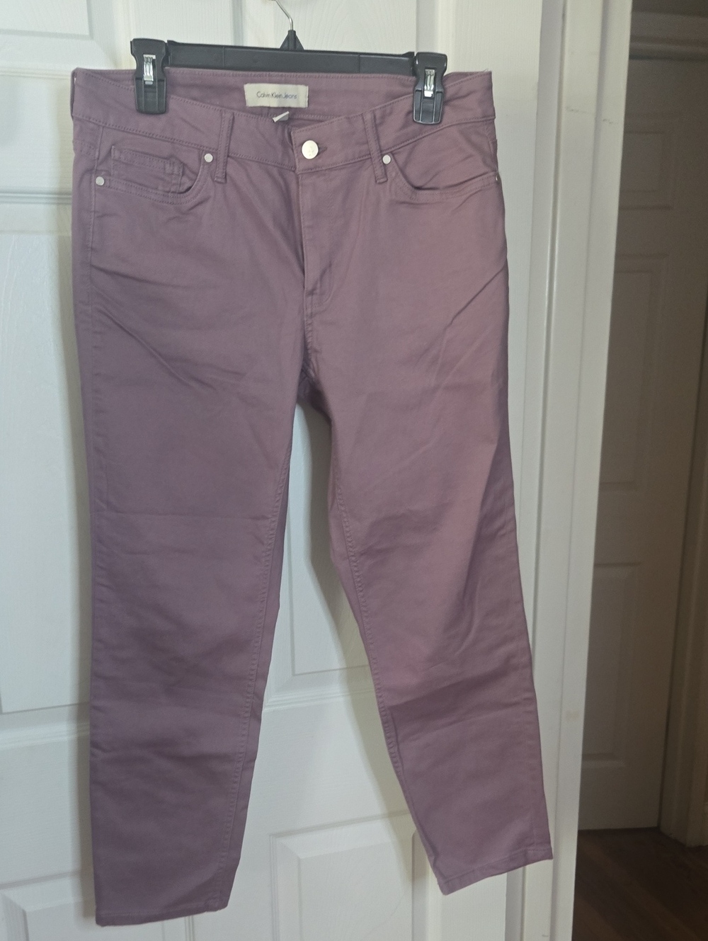 Calvin Klein Dusty Mauve Slim Straight Jeans